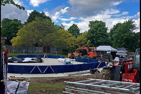 A few weeks ago - construction gets under way on Francis Kere's Serpentine Pavilion